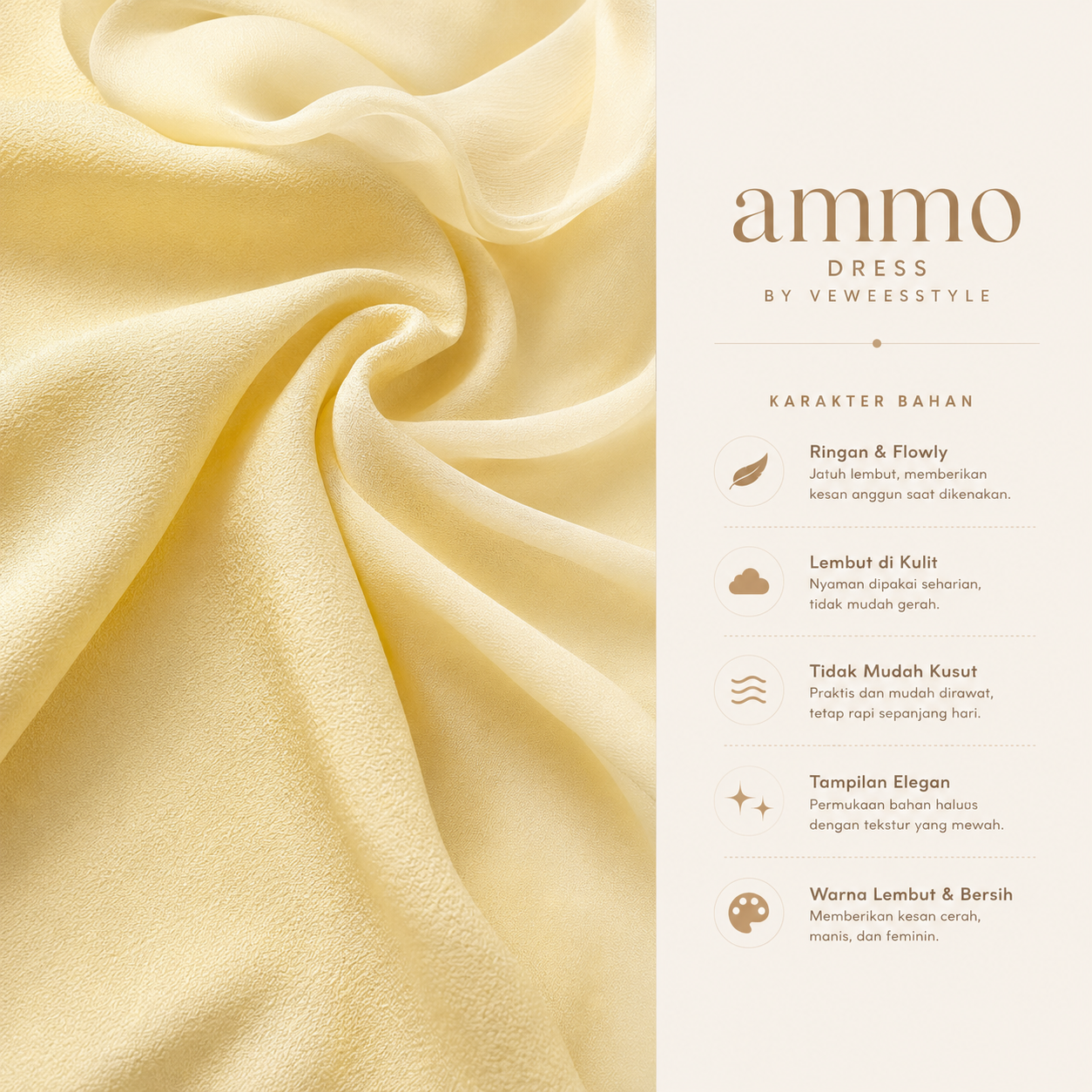AMMO Dress Butter Yellow - Gambar 5
