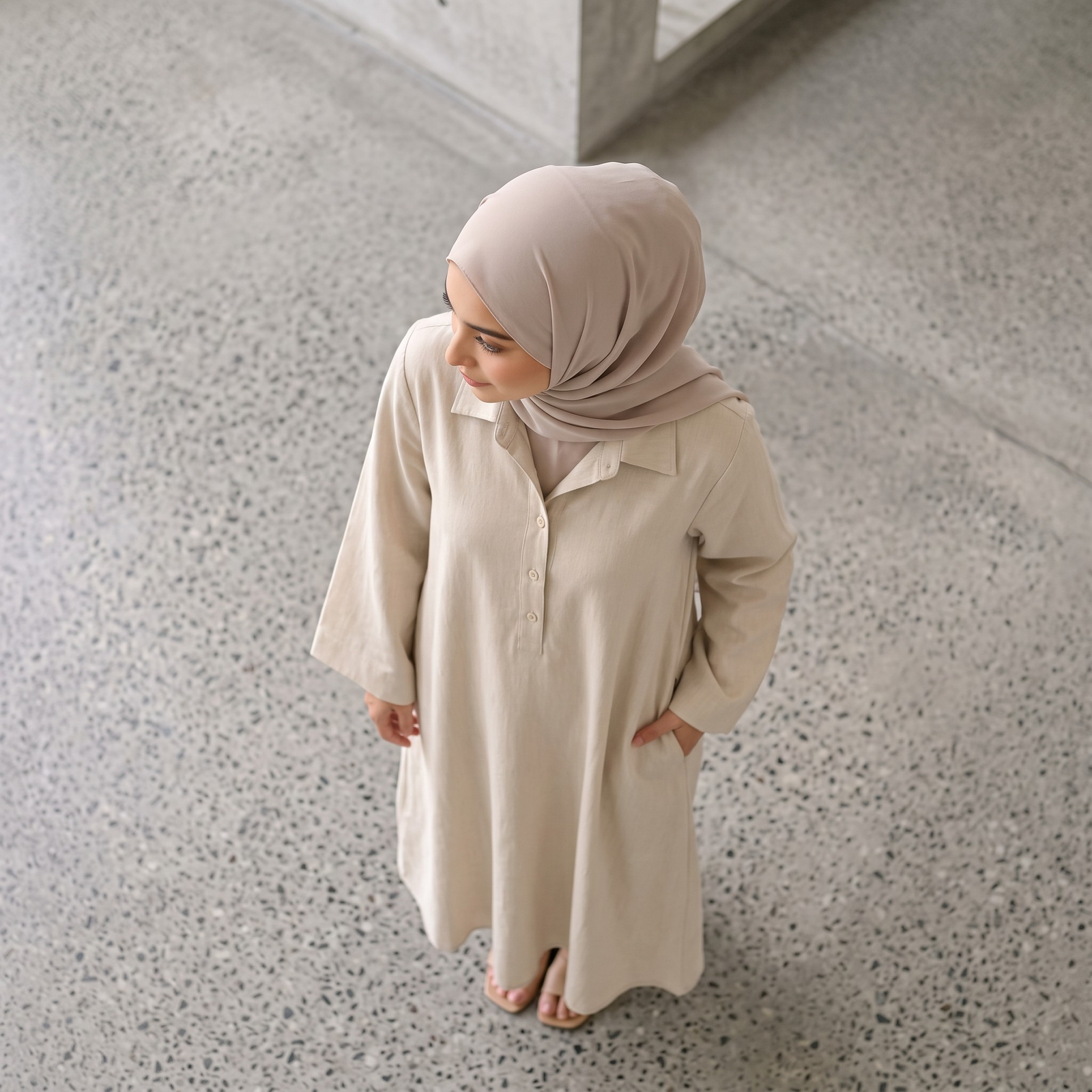 ELORA dress linen - Gambar 4