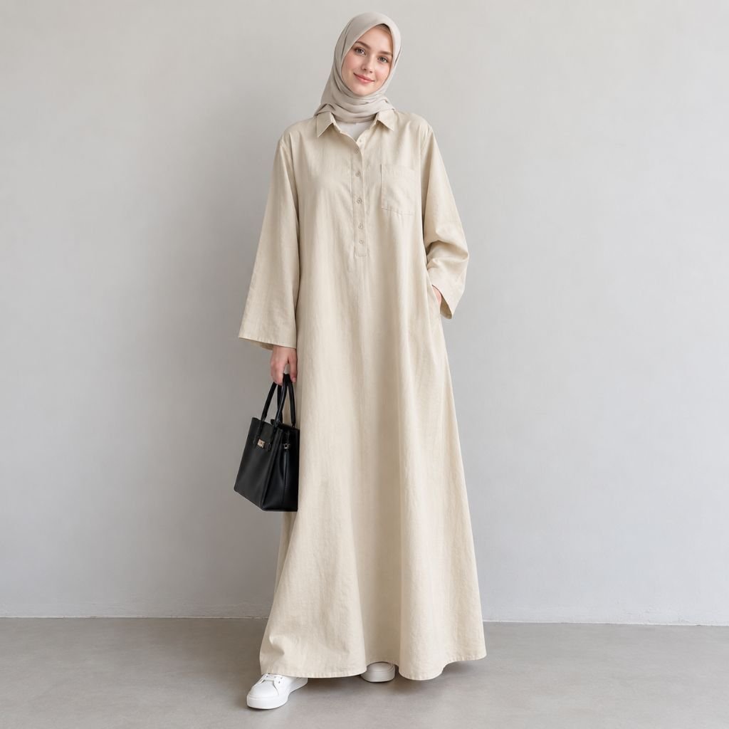 ELORA dress linen - Gambar 2